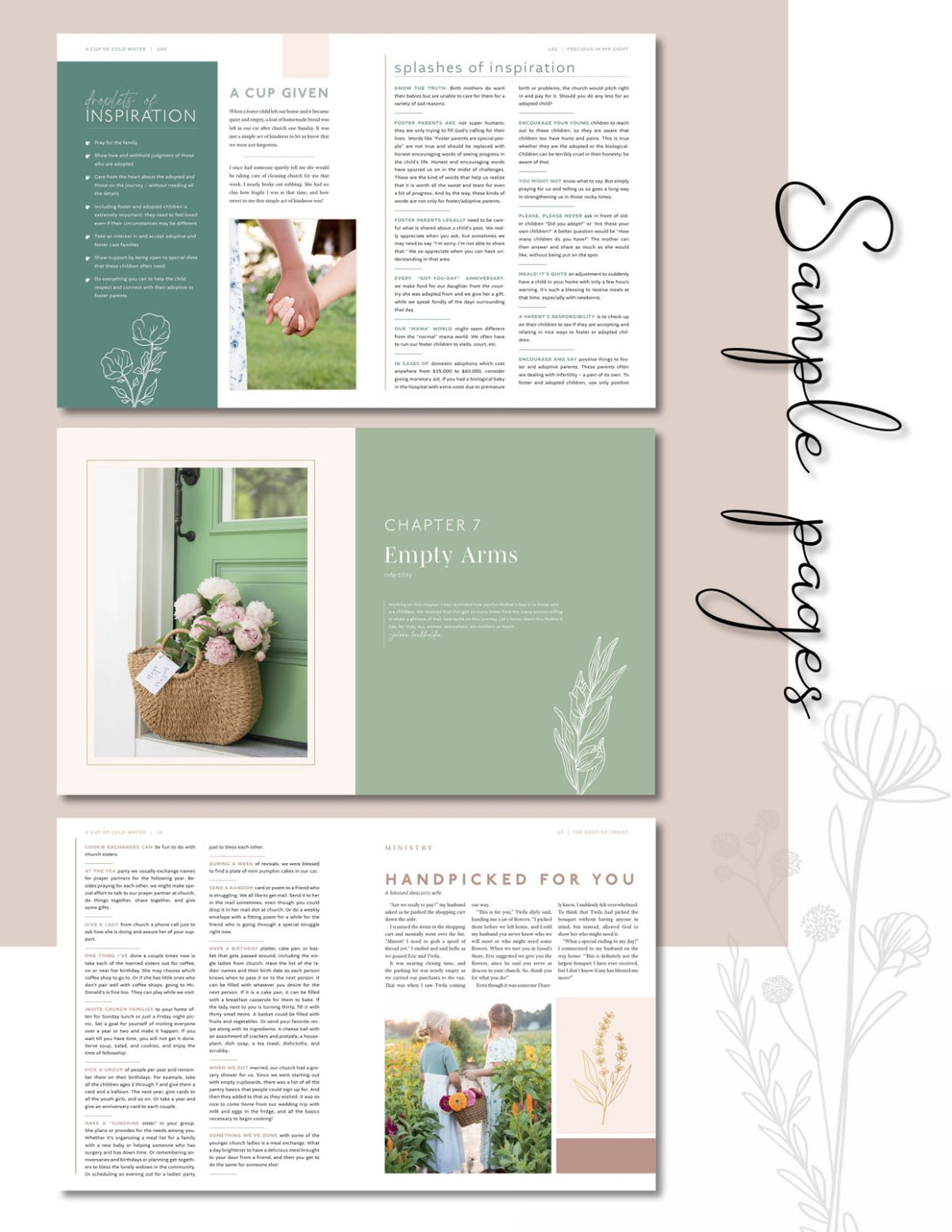 Sample pages of A Cup of Cold Water by Jolene Burkholder and Jolene Zimmerman.