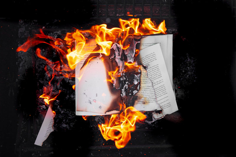 Photo of a burning book