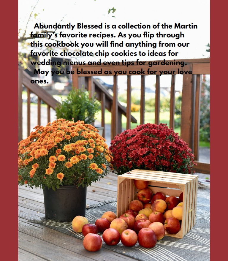 Back cover of Abundantly Blessed: Recipes from the Martin Sisters