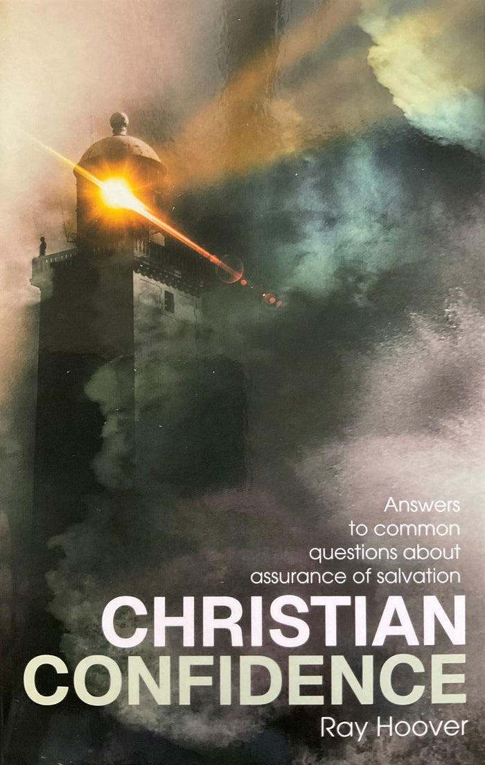 Book cover of 'Christian Confidence' with a lighthouse and beam of light.