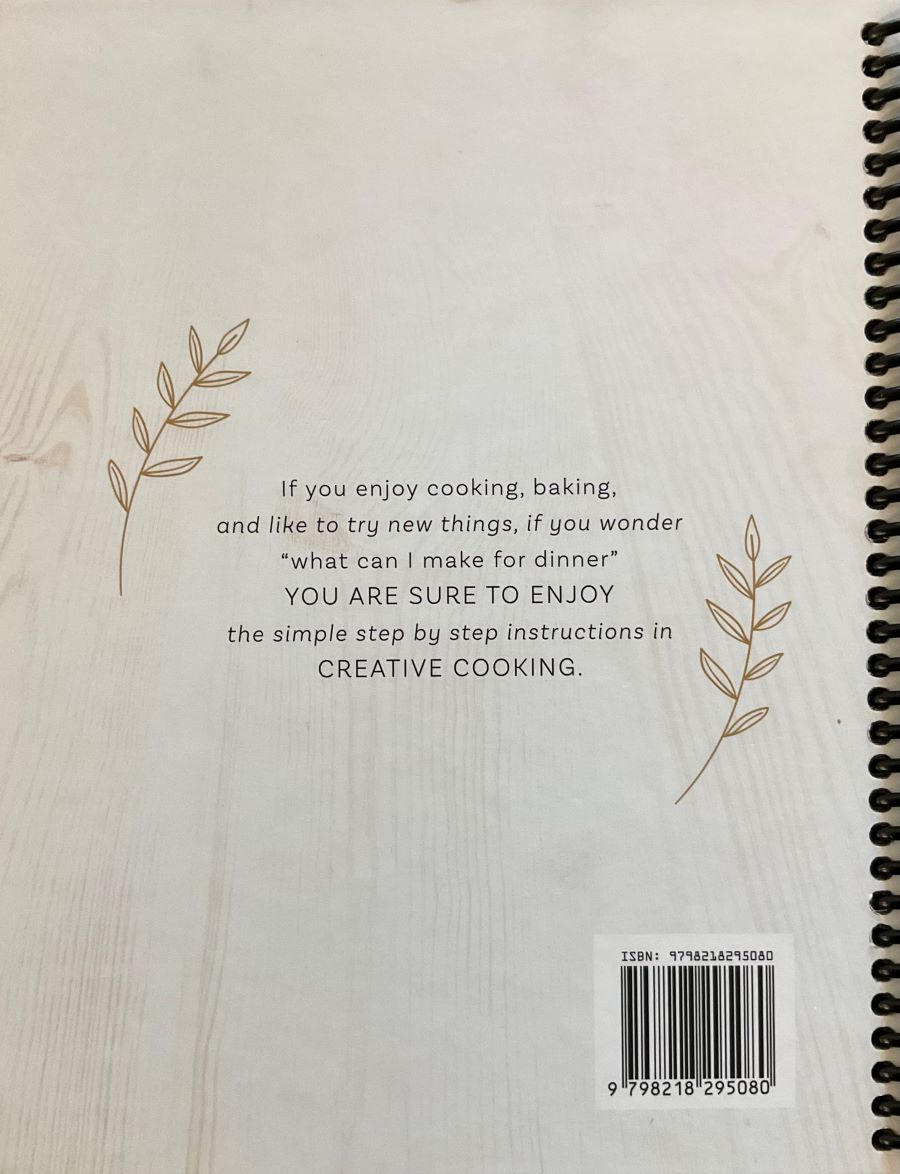 Back cover of Creative Cooking: Recipes From Five Amish Sisters.