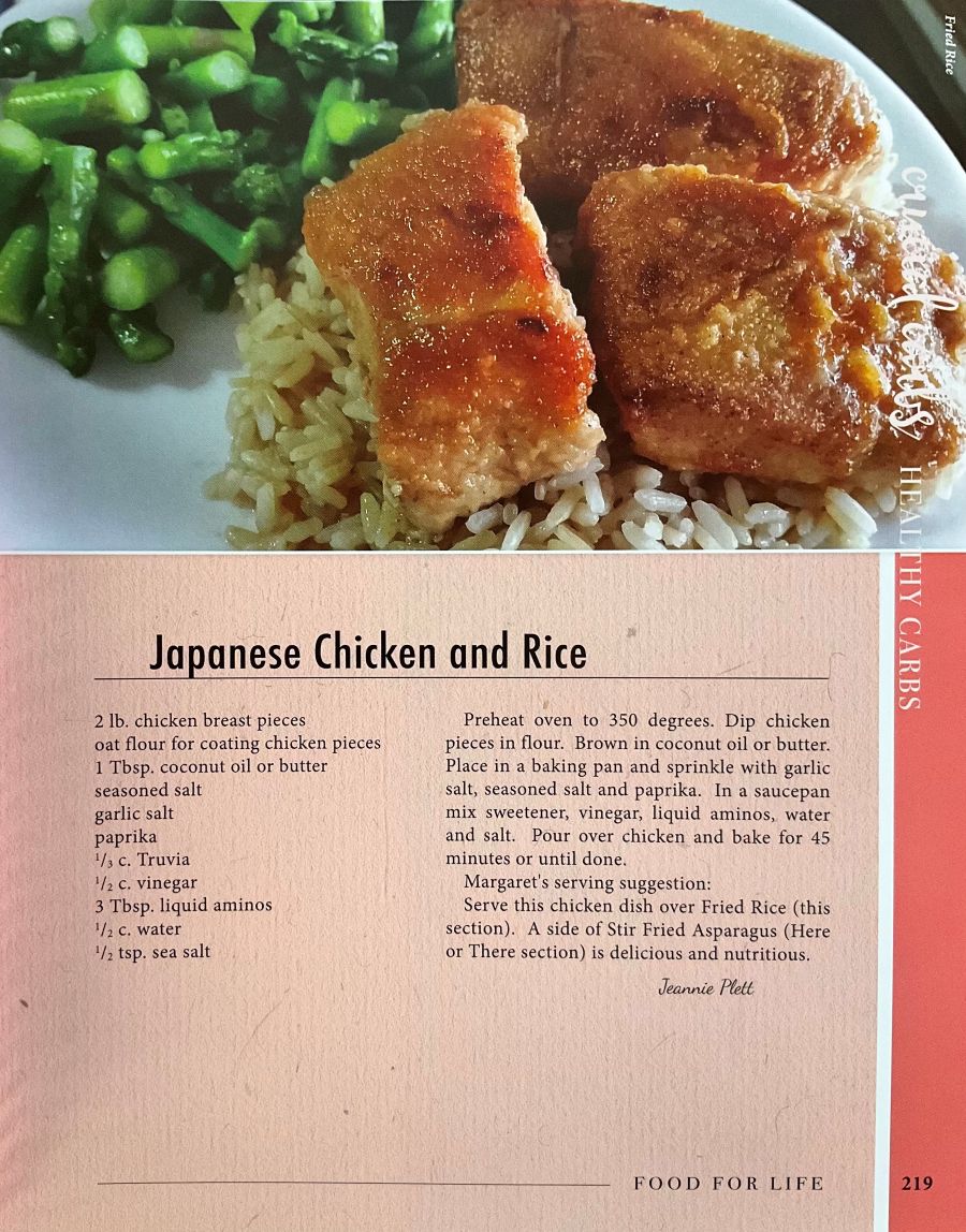 Inside page of Food for Life by Margaret Raber.