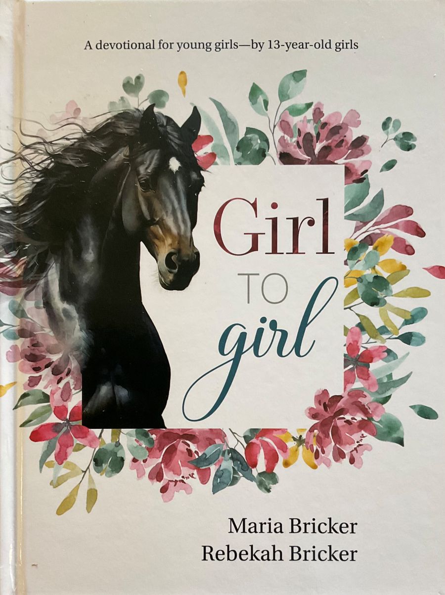 Book cover of 'Girl to Girl' with a horse illustration and floral design.