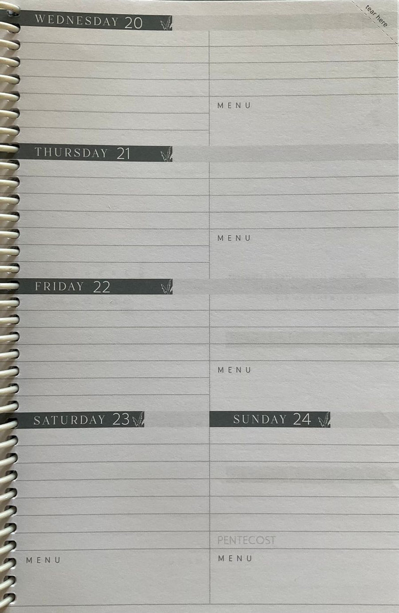 Inside page of the Homemaker's Friend 2026 Daily Planner by Sue Hooley.