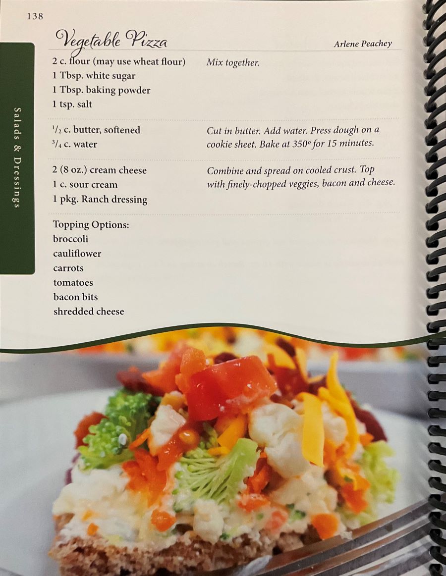 Sample page of Tasty Choices From Lighthouse Haven cookbook.