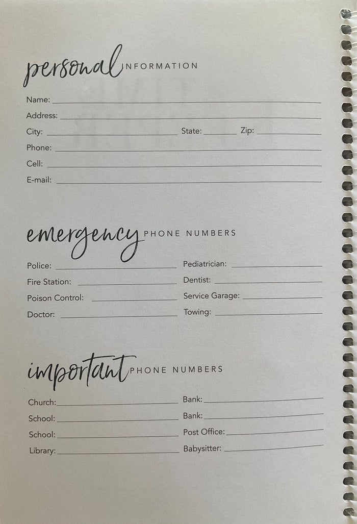 Inside page of The 2026 Time Keeper.