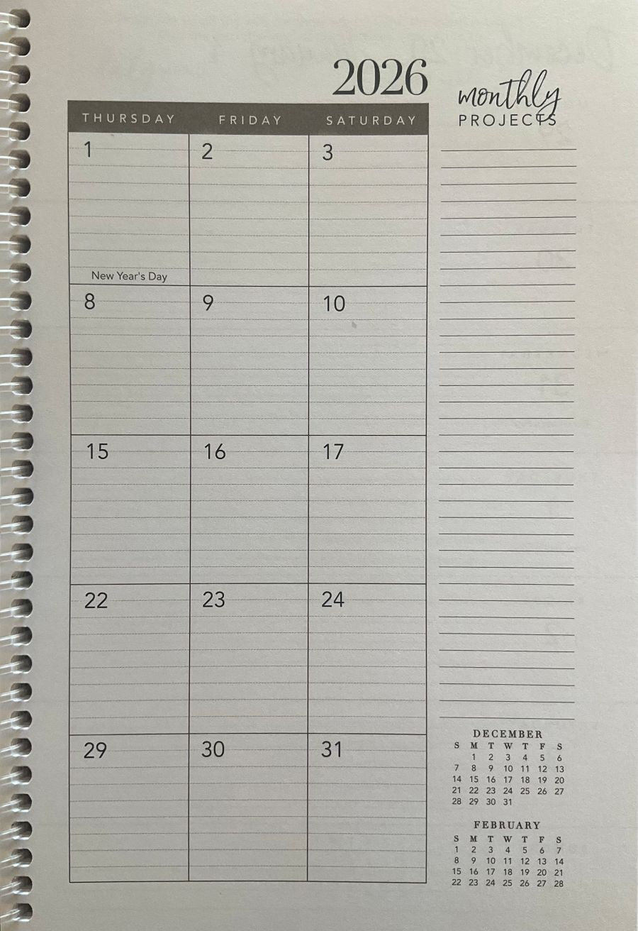 Inside page of The 2026 Time Keeper.