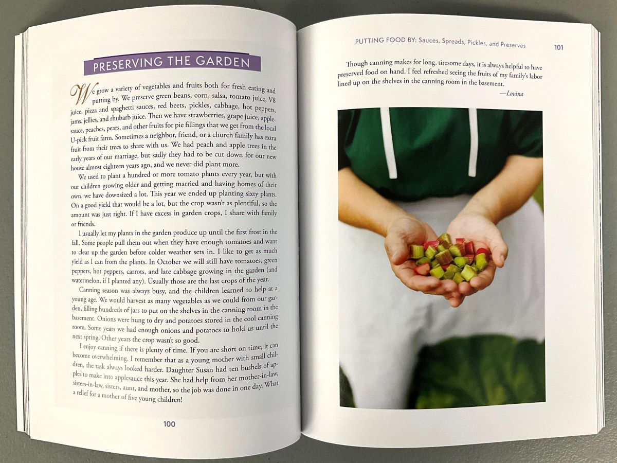 Inside page of The Cherished Table by Lovina Eicher's Amish Kitchen.