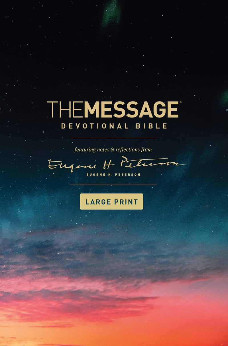 Front cover of The Message Devotional Bible.