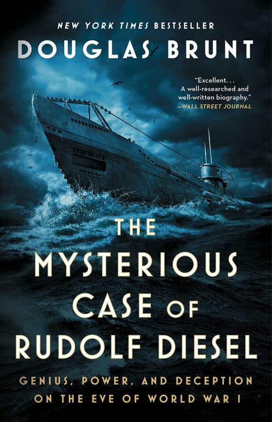 The front cover of The Mysterious Case of Rudolph Diesel by Douglas Brunt.