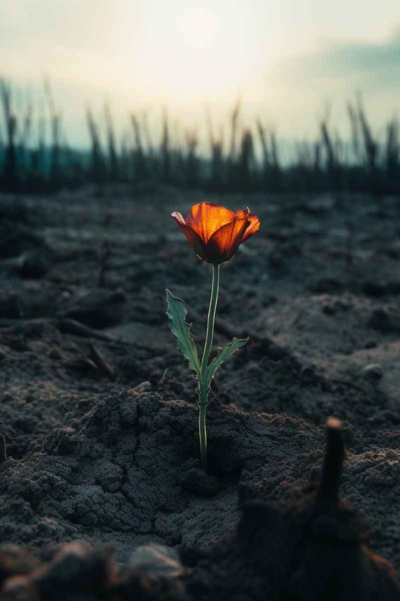 Inspirational picture of a flower in the middle of a field.